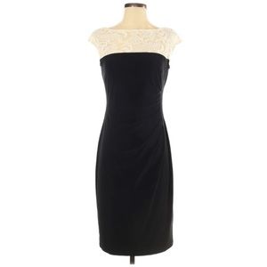 Ralph Lauren Lace Neckline Sheath Dress